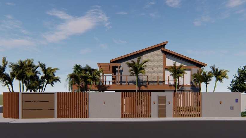 Plantas de casas sobrado estilo rústico com 2 suítes