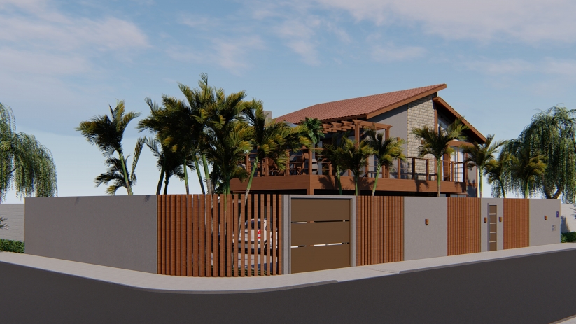 Plantas de casas sobrado com garagem para 2 carros