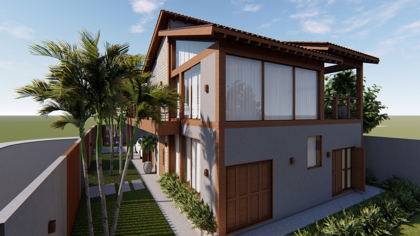 Plantas de casas sobrado com telhado aparente