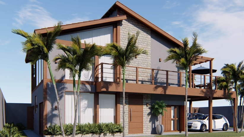 Plantas de casas com cozinha e churrasqueira integrada