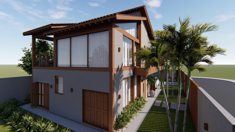 Projetos de casas sobrado com telhado aparente