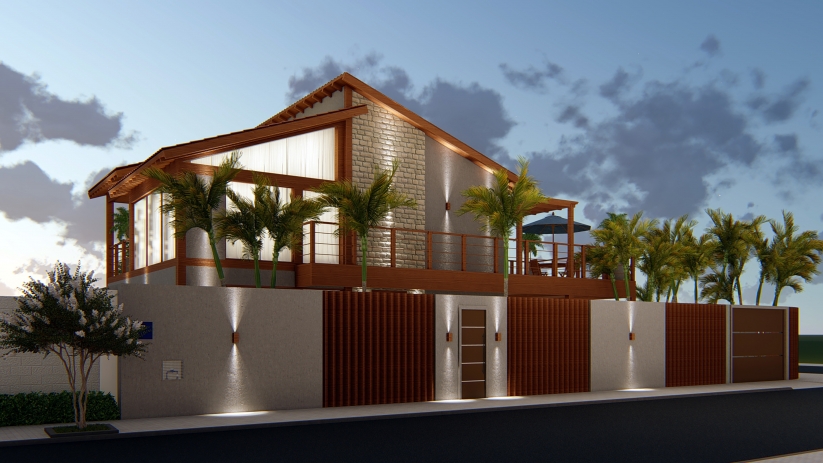 Projetos de casas sobrado com terreno de 14m de frente
