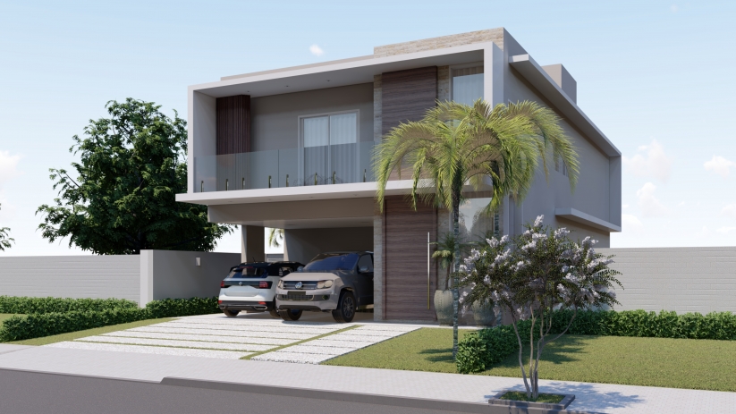 Plantas de casas em L com cozinha integrada