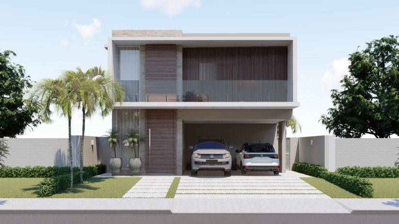 Plantas de casas com fachada imponente