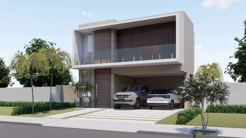Plantas de casas com telhado escondido