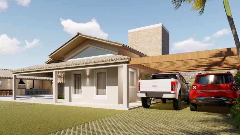 Plantas de casas de chácara com garagem