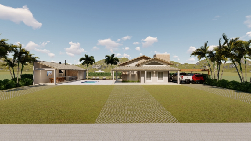 Plantas de casas com varanda e piscina