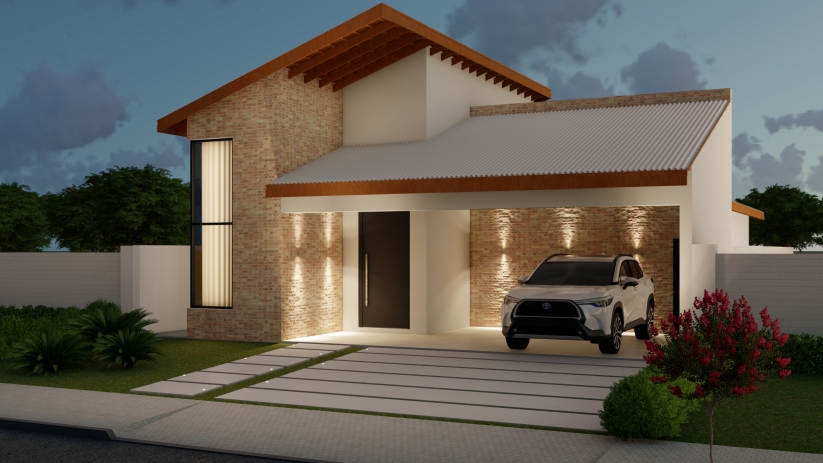 Plantas de casas com fachada moderna