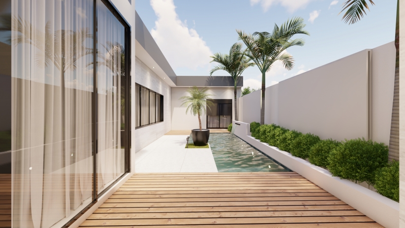 Projetos de casas com suíte e piscina