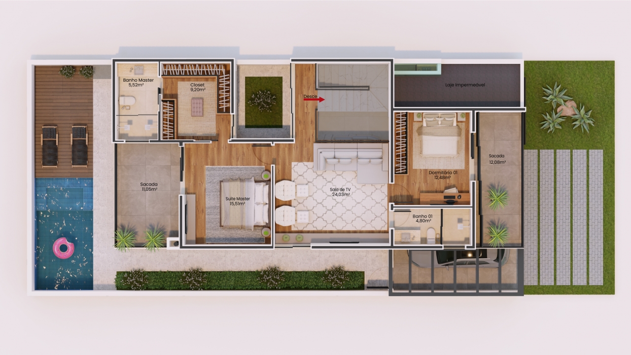 Projetos de casas com suíte com closet