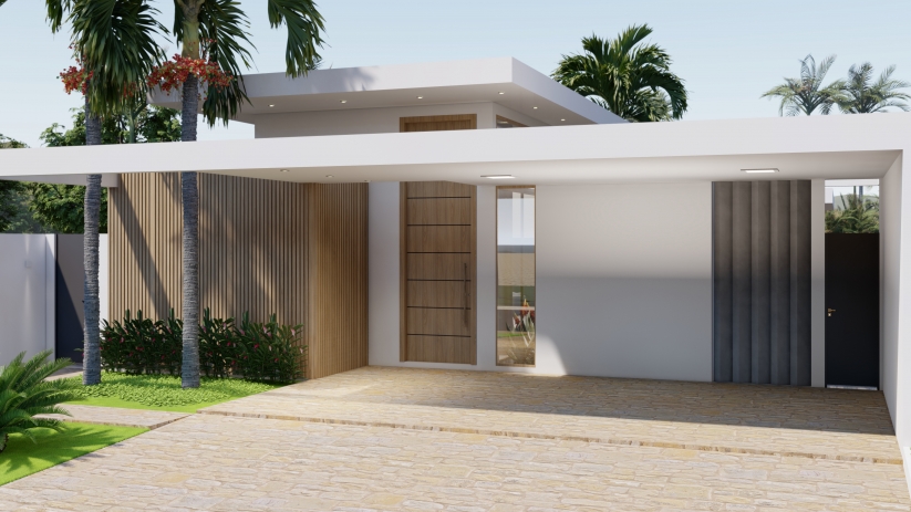 Projetos de casa com porta pivotante