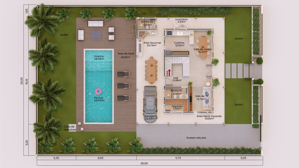 Projetos de casas sobrado em terreno 20x30