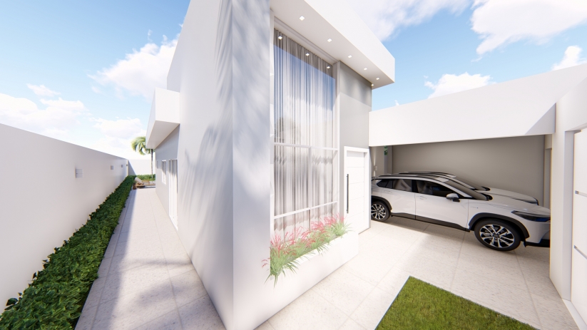 Plantas de casas com garagem para 2 carros