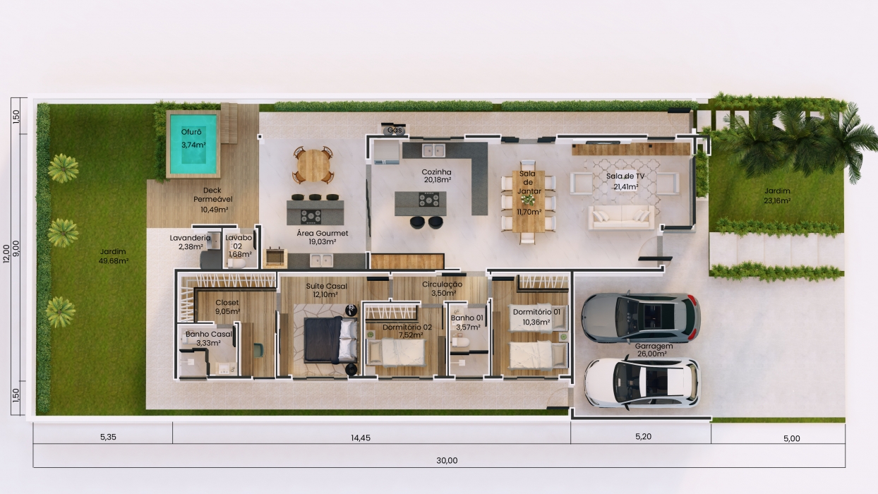 Plantas de casas para construir com 3 dormitórios