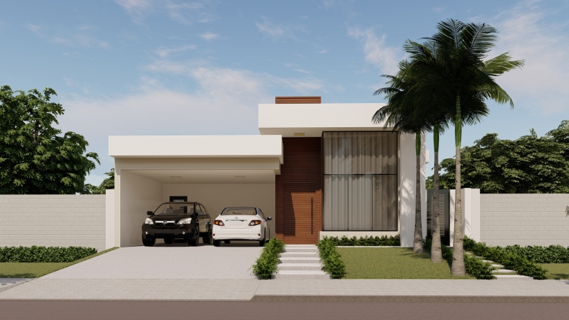 Plantas de casas com garagem para 2 carros