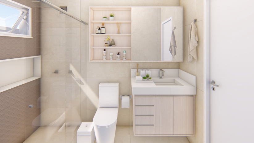 Projetos de casas com banheiro com nicho