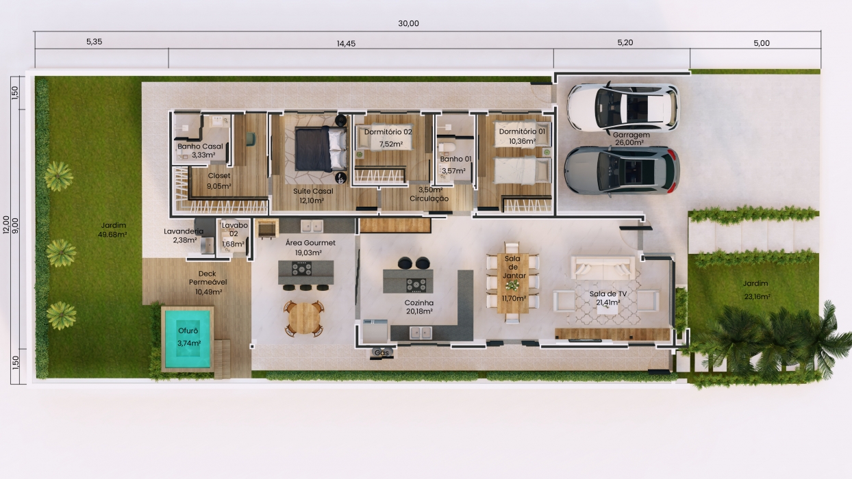 Plantas de Casas até 170m²