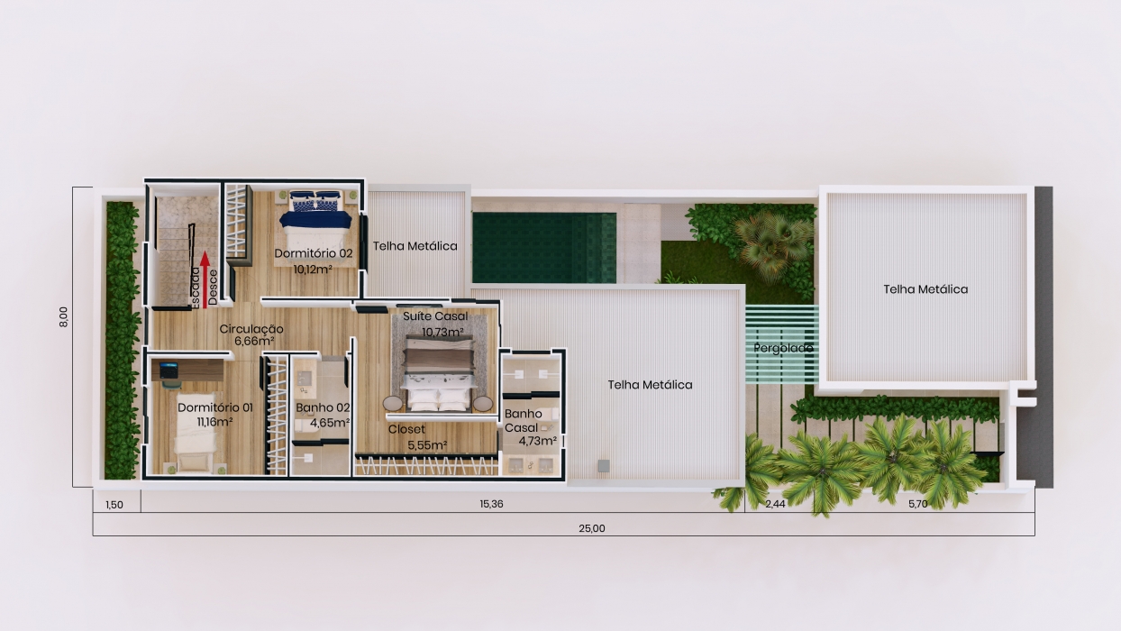 Plantas de Casas com 3 dormitórios