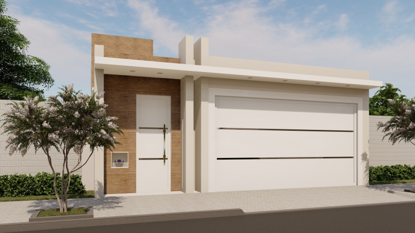 Plantas de casas com fachada clean
