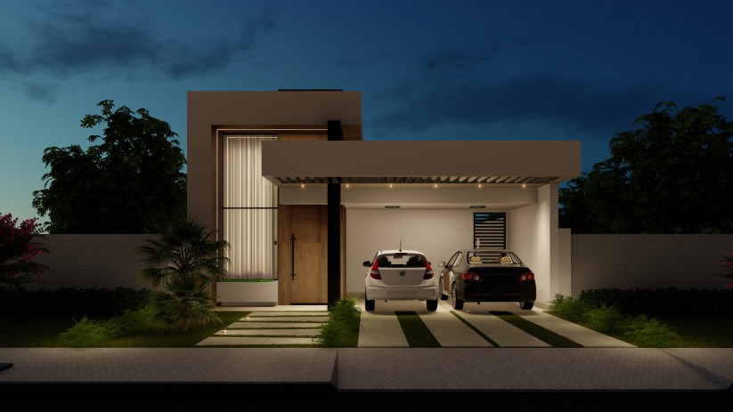 Plantas de casas com fachada moderna