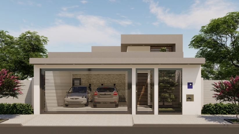 Plantas de casas com garagem para 2 carros