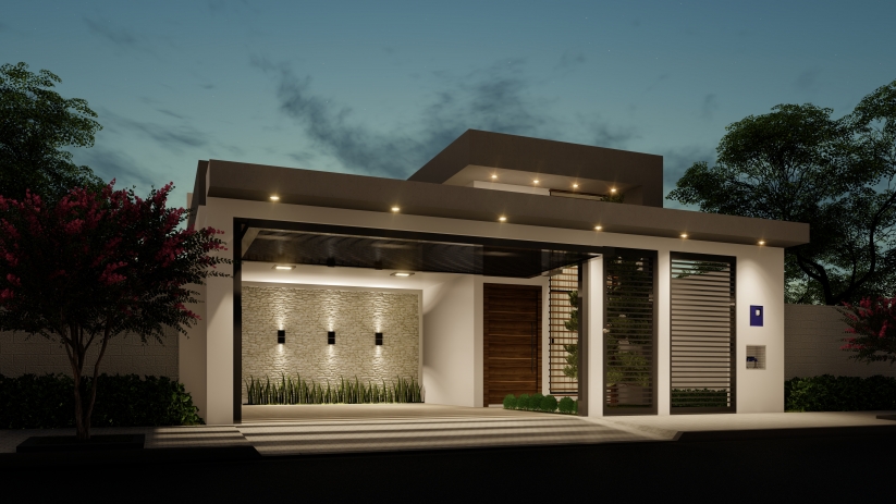 Plantas de casas com fachada moderna