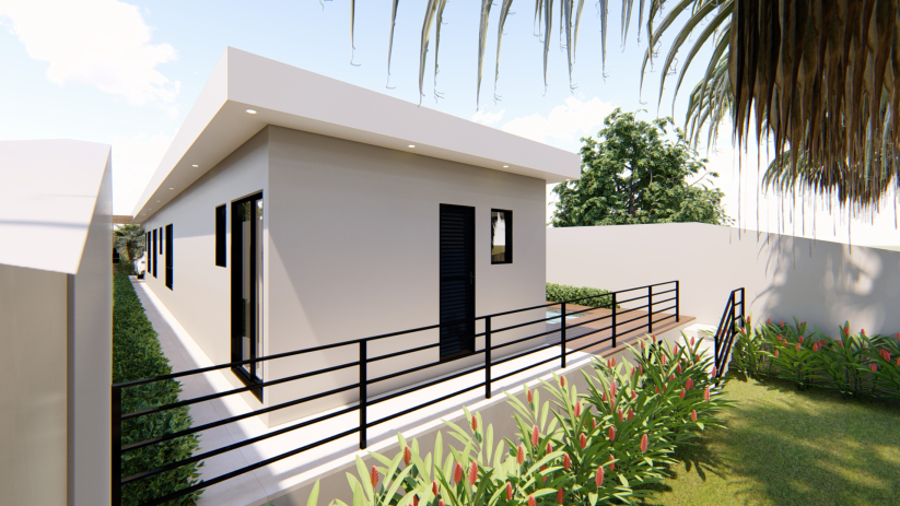 Planta de casa térrea aconchegante