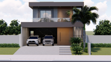 Projeto de casa sobrado de 210m²