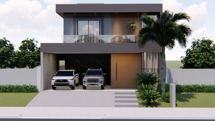 Planta de Casa sobrado de até 210m²