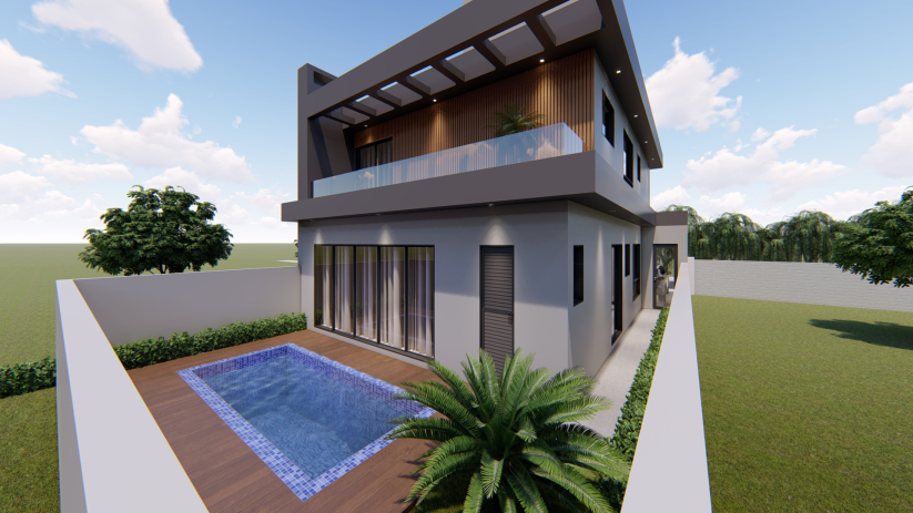 Projeto de casa para terreno de 240m²