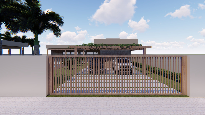 Planta de casa de chácara com terreno 30x30