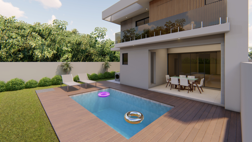 Planta de casa com 4 suítes
