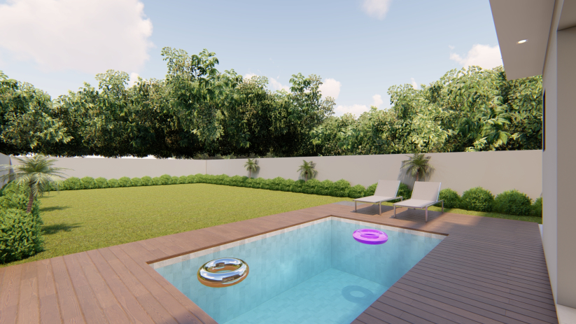Planta de casa sobrado com 4 dormitórios 