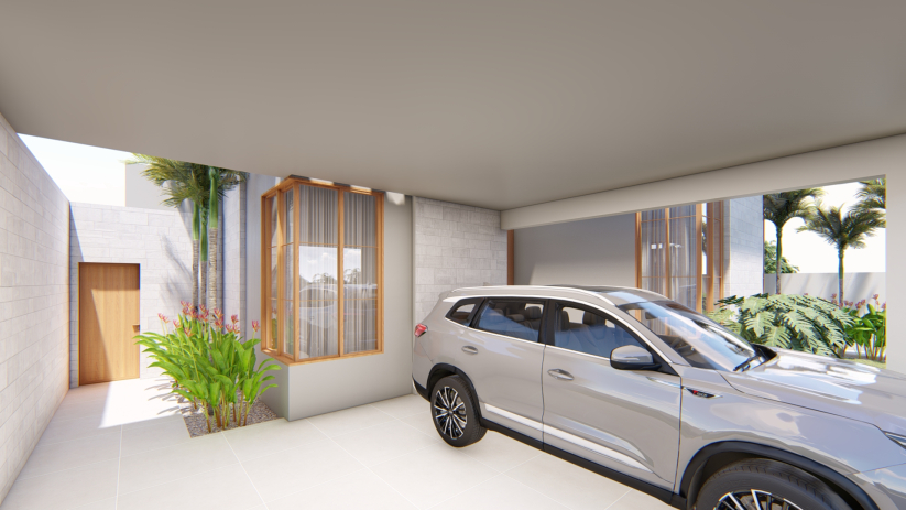 Planta de casa térrea com fachada moderna
