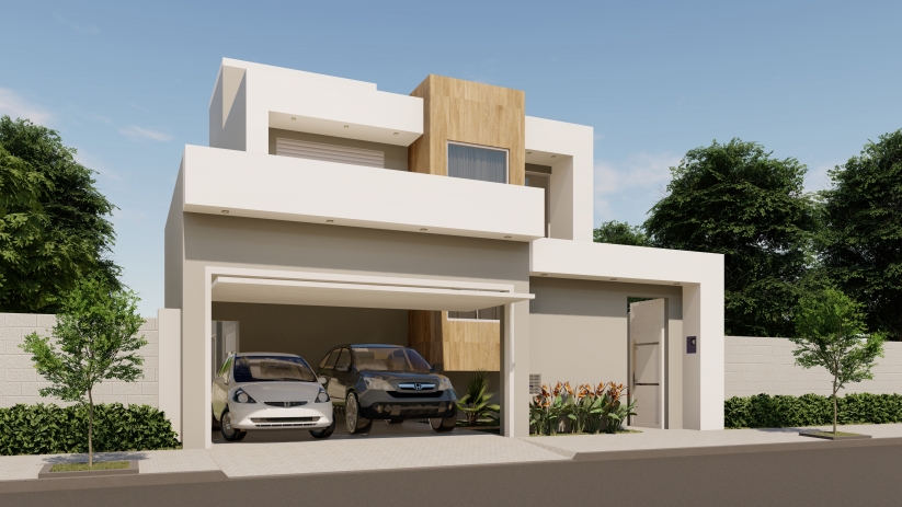 Plantas de casas sobrado com 2 vagas na garagem