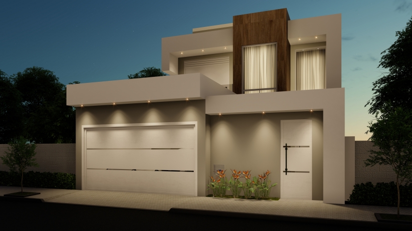 Plantas de casas com platibanda
