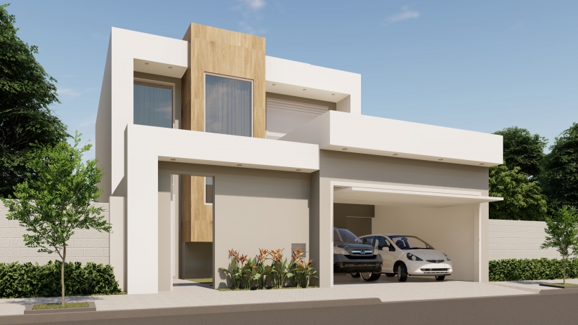 Plantas de casas sobrado com cozinha integrada