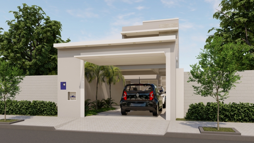 Plantas de casas com garagem para 2 carros