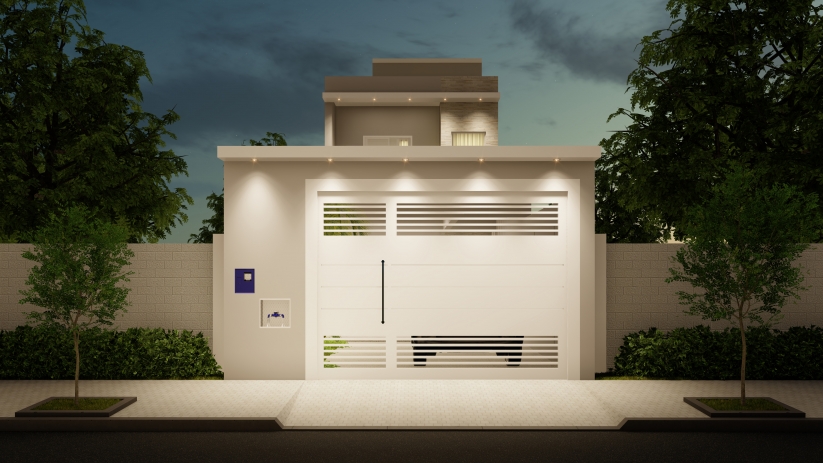 Plantas de casas com muro e portão