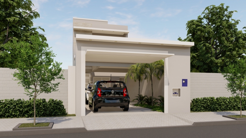 Plantas de casas com telhado escondido