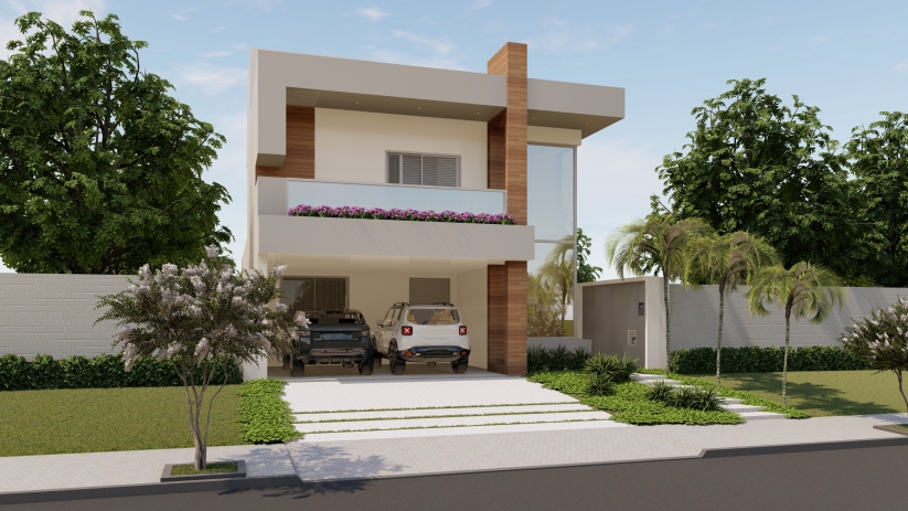 Plantas de casas com platibanda
