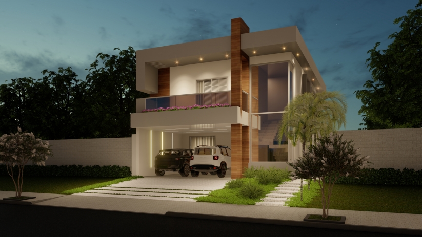 Plantas de casas com fachada em maderia