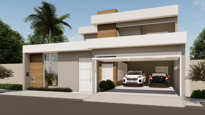 Plantas de casas com garagem para 2 carros