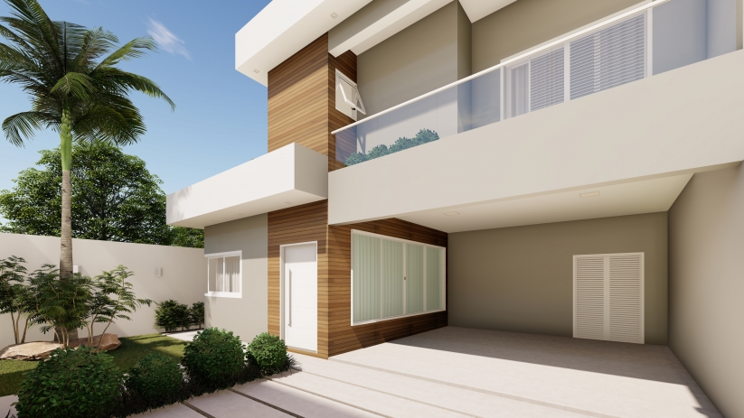 Plantas de casas com fachada clean