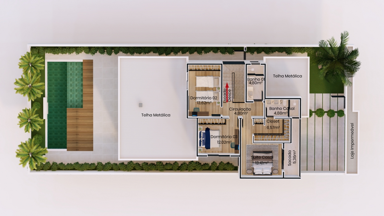 Plantas de casas com 3 dormitórios