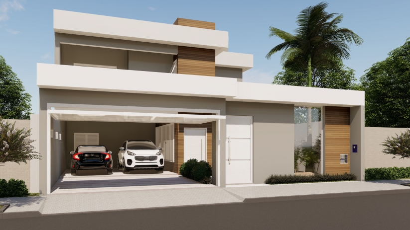 Plantas de casas com platibanda