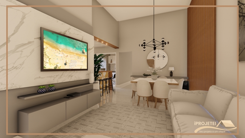 Plantas de casas com sala de tv integrada