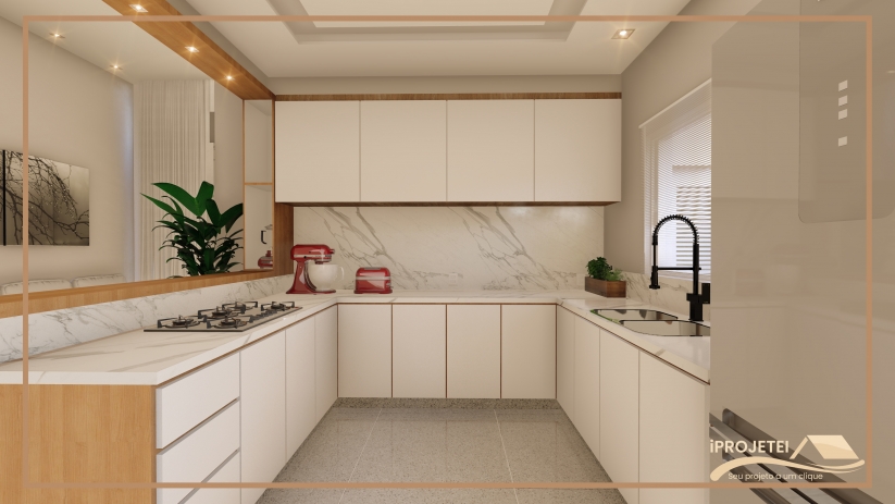 Plantas de casas com cozinha planejada