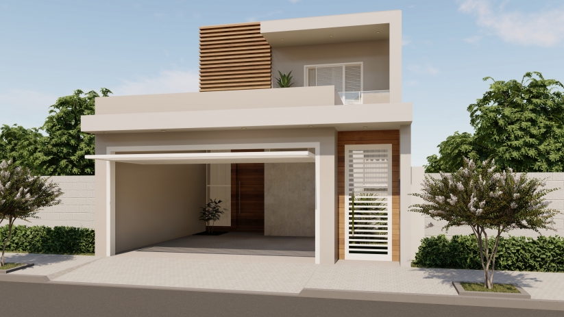 Plantas de casas com fachada moderna