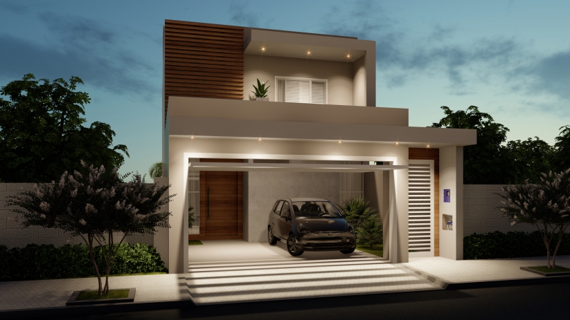 Plantas de casas com telhado escondido